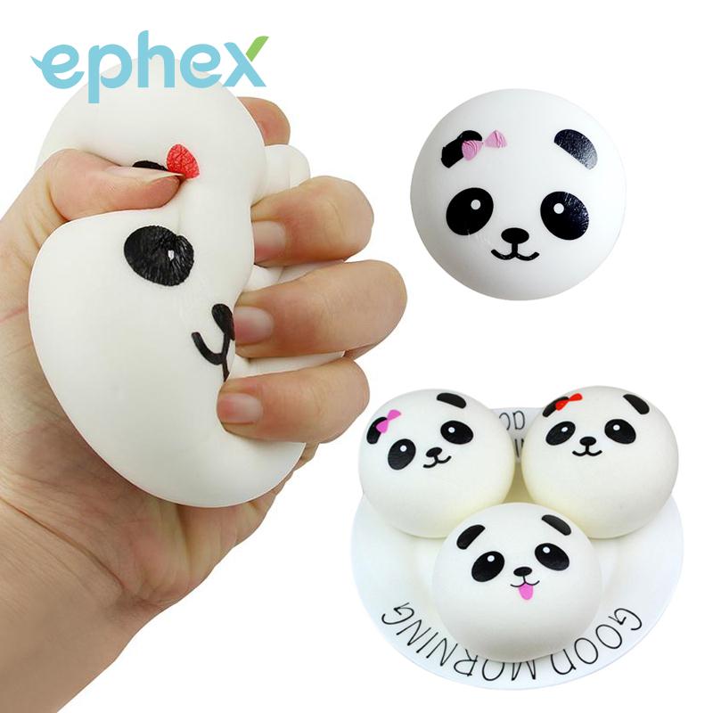 Ephex Weiß 7cm Party Favors Squishy Spielzeug Nette Panda Brot Charme Lustige Simulation Gurt Zubehör