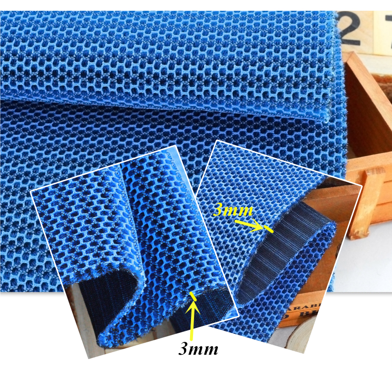 1 Meter Spacer Mesh Fabrics For Shoes Bags PET Hygrolon Thick Breathable 150cm Wide 3mm Thickness