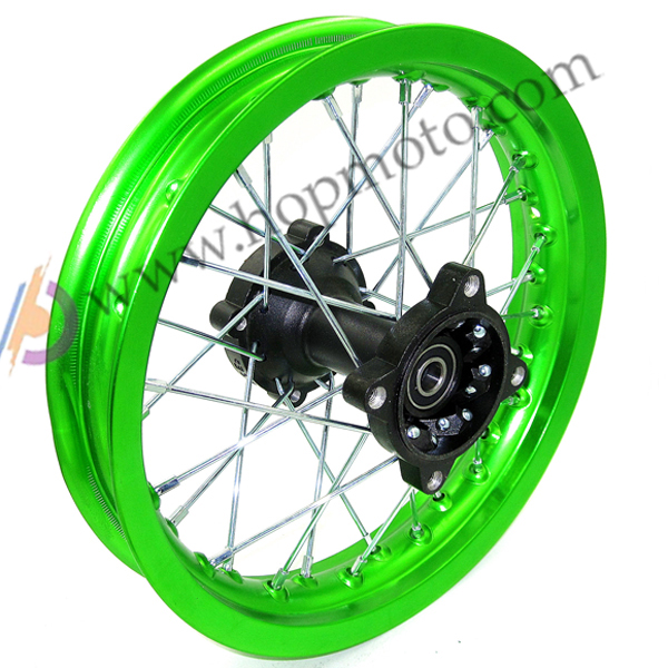 Dirt bike Pit bike Wheel Rims Green 12mm or 15mm Axle 1.85x12" Inch Rear Wheel Rim PIT PRO CRF KLX YZF BSE Kayo Chinese Bike