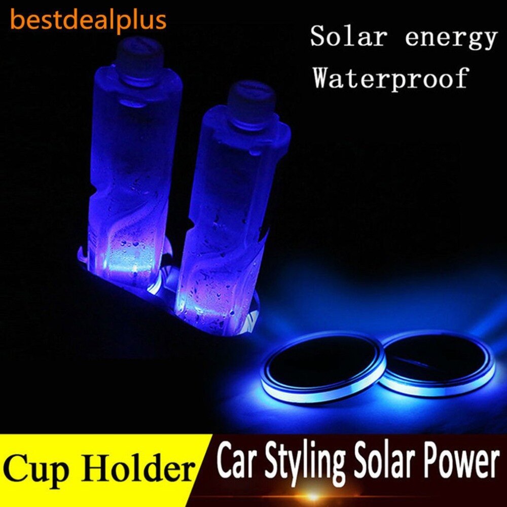 Universal Car LED Light Cup Holder Automotive Interior USB Colorful Atmosphere Lights Lamp Drink Holder Anti-Slip Mat Auto Acces