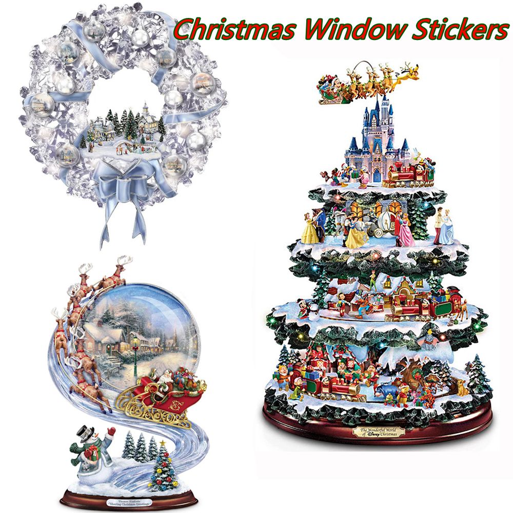 Diy pvc kerst raamstickers wanddecoratie etalage ornament elektrostatisch waterdicht festival decoratie sticker gelukkig jaar