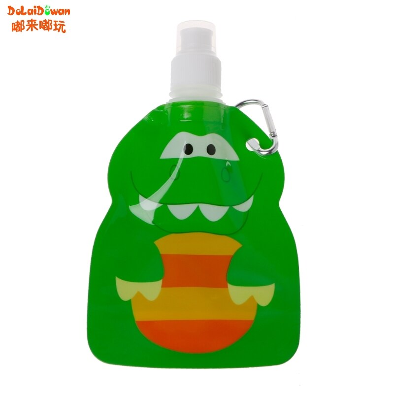 Bol de agua de dibujos animados plegable ecológico de 360ml, Bol de bebida de viaje seguro para niños