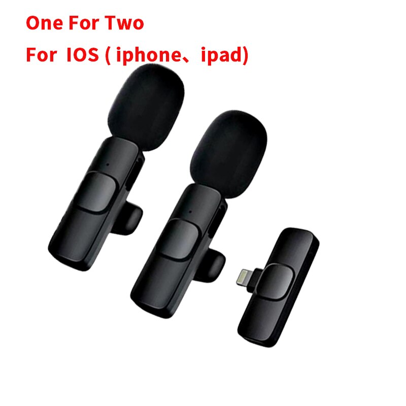 Wireless Lavalier Microphone Portable Audio Video Recording Mic For IPhone Android Live Game Mobile Phone: 3 in 1 for iphone