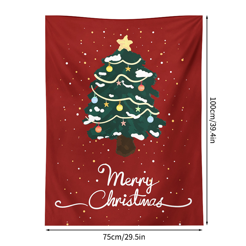 Christmas Decorative Hanging Tapestry Room Backdrop Photo Props Wall Tapestry Xmas Year Hanging Cloth: DARK GRAY