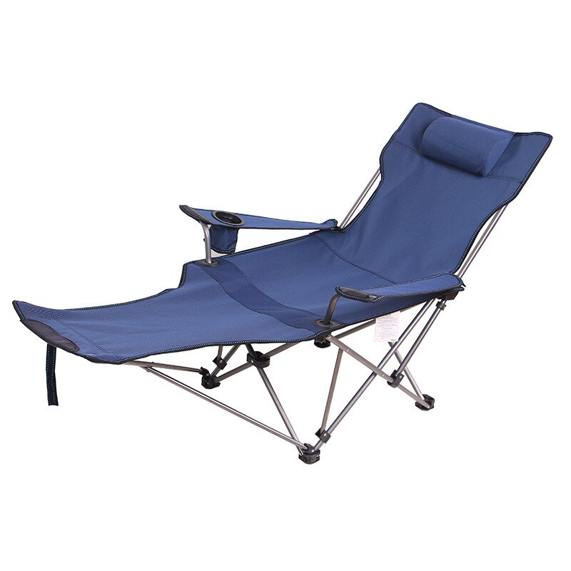 Draagbare Rugleuning Outdoor Vouwen Fauteuil Draagbare Back Vissen Dek Stoel Camping Leisure Kruk Lunchpauze Strand Kan Liggen: blue fabric back