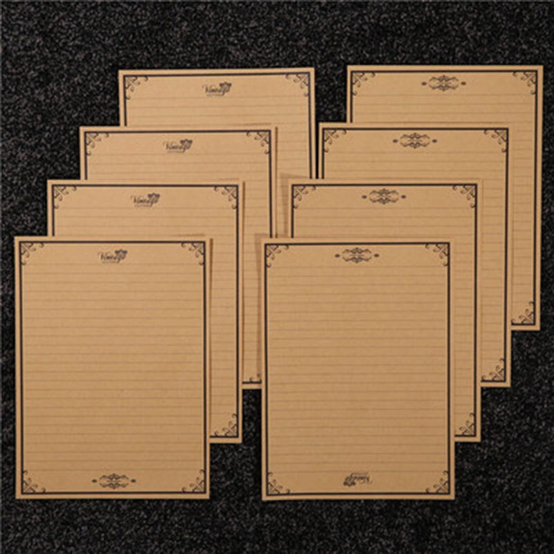Papier d'écriture Vintage en papier Kraft 8 feuilles/ensemble | Carte de Message Style rétro pour Invitations fêtes nouvel an noël voeux: 7