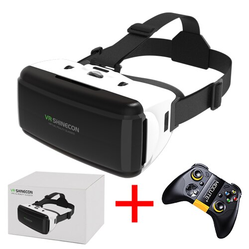 VR Shinecon G06 Virtual Reality Glasses 3D VR Smartphone Headset Helmet Goggle Video Game Box For iPhone Android Smart Phone: VR With Controller J