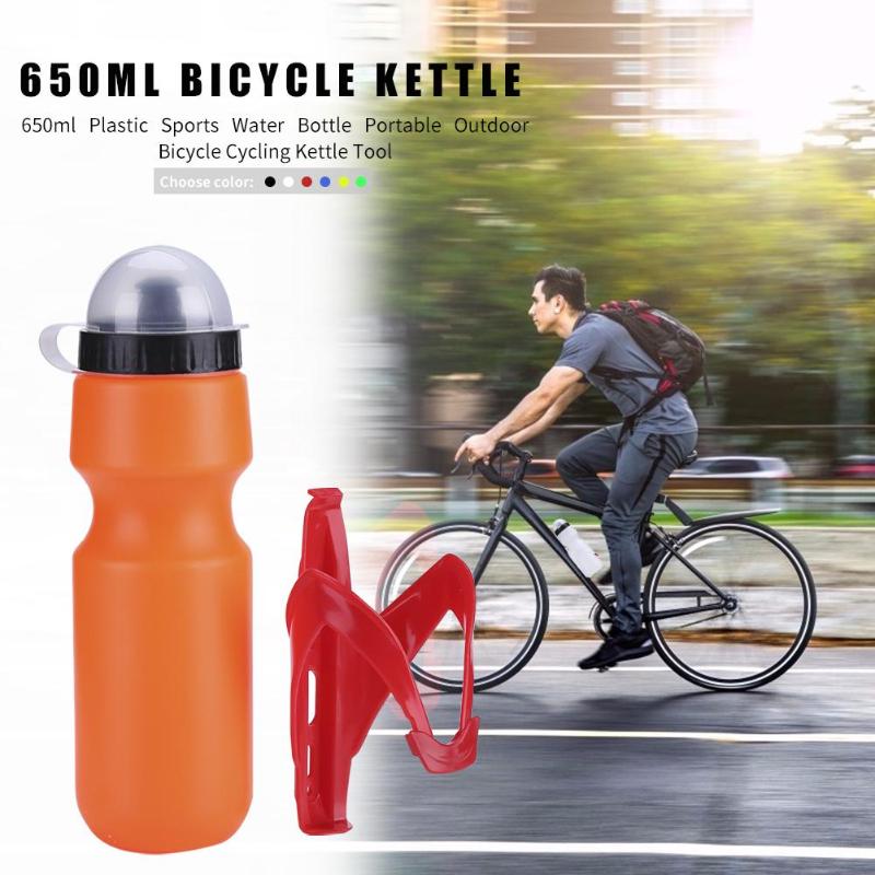 7 farve 650ml bærbar udendørs cykel cykling cykel sport drikke kande diy vandflaske kop cykelflaske med holder