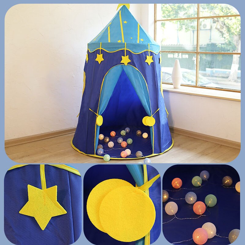 Draagbare Kids Star Playhouse Opvouwbare Tent Kinderen Kasteel Yurt Verjaardag Kind Boy Girl Room Decor Play House Toy Tenten