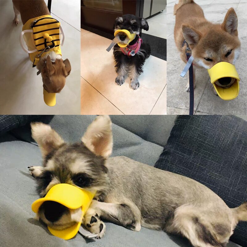 Dog Mouth Muzzles Cute Duck Muzzle Mask Prevent Dogs Bite And Barking For Dog Silicone Mouth Muzzles Pets Accessories