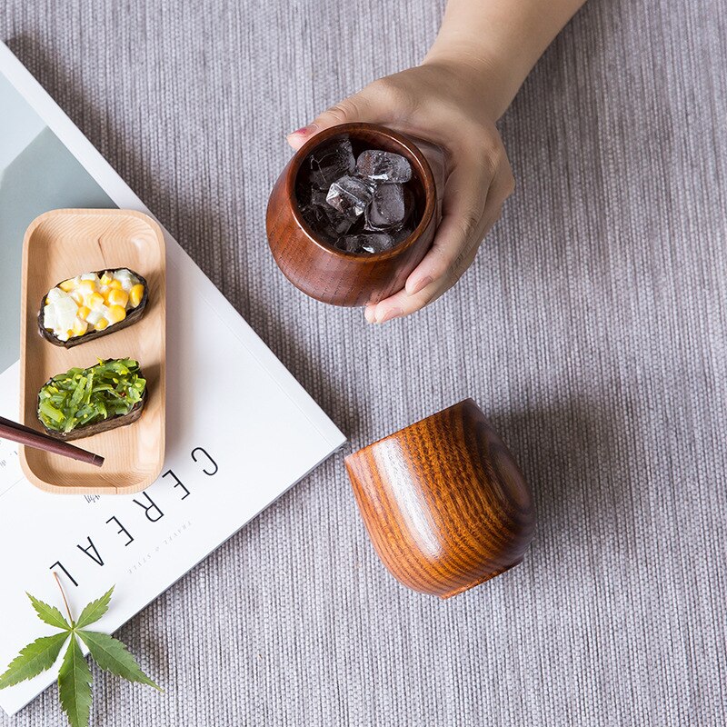 Upors naturalny drewniany kubek z jujube, ekonomiczna japońska filiżanka robić herbaty, ekologiczne drewniane filiżanki robić mleka i piwa, Espresso, akcesoria kuchenne