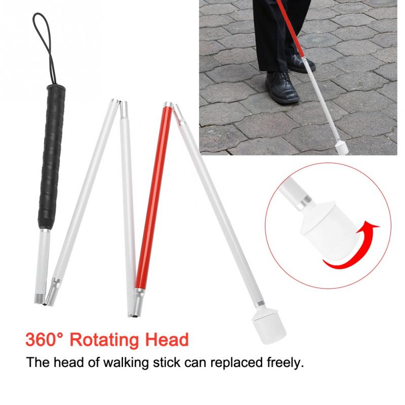 Foldable Reflective Blind Walking Stick Guide Blind Cane Crutch Visually Impaired Adjustable Folding Blind Crutch Cane for Elder