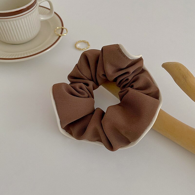 Black White Hair Scrunchies Simple Hair Band Women Girls Ponytail Holder Hair Rubber Bands Hair Ties Hair Accessories: 3