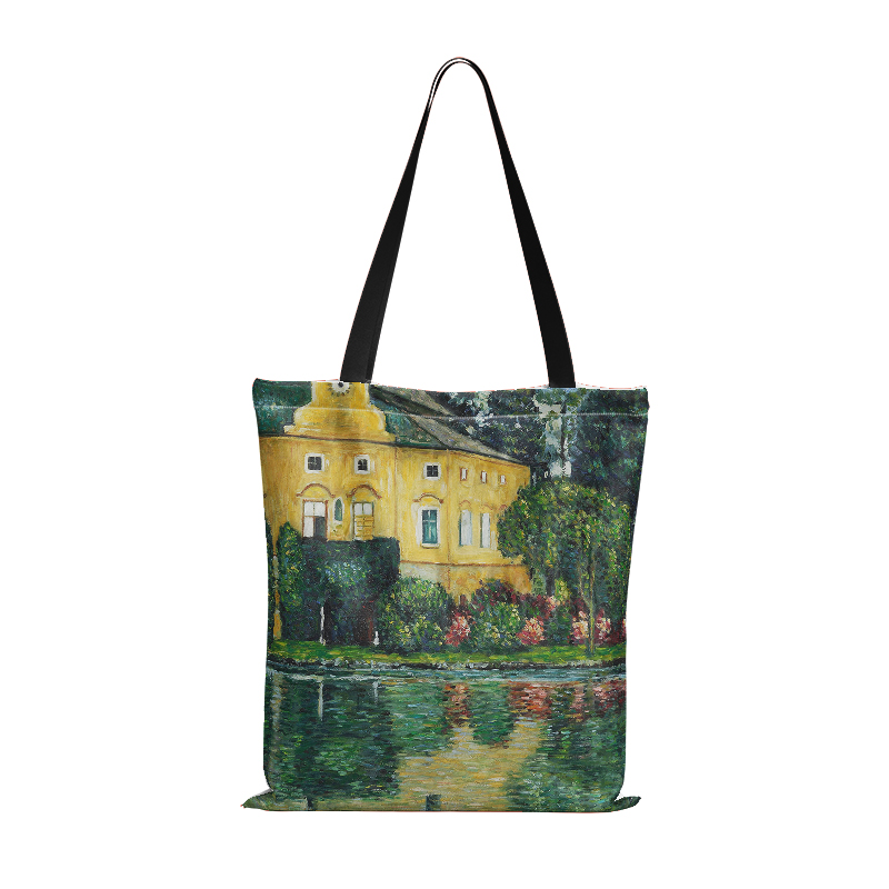 Borse Shopper in stoffa per pittura a olio per donna borsa pieghevole in tela per Shopping di grande capacità: style14