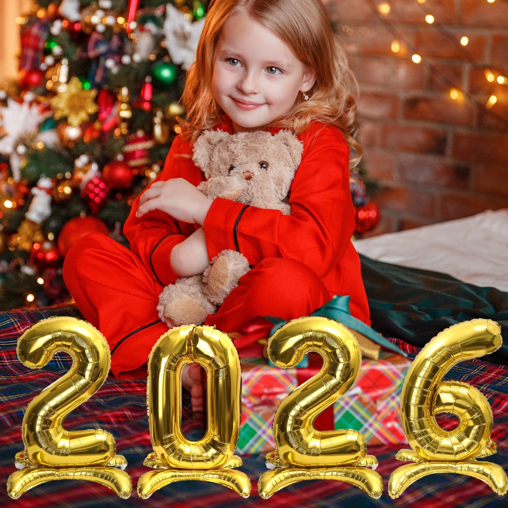 2026 Nummer Stehende Luftballons 32 Zoll Großer Aluminiumfolienballon DIY Foto Requisiten Frohes Neues Jahr Hochzeit Party Dekoration Ballon