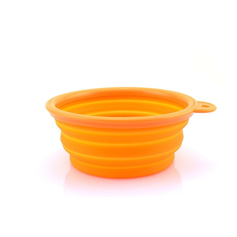 Cuenco plegable para perro y gato, contenedor de comida para mascotas, plato de agua, alimentador portátil para perros y gatos: Orange
