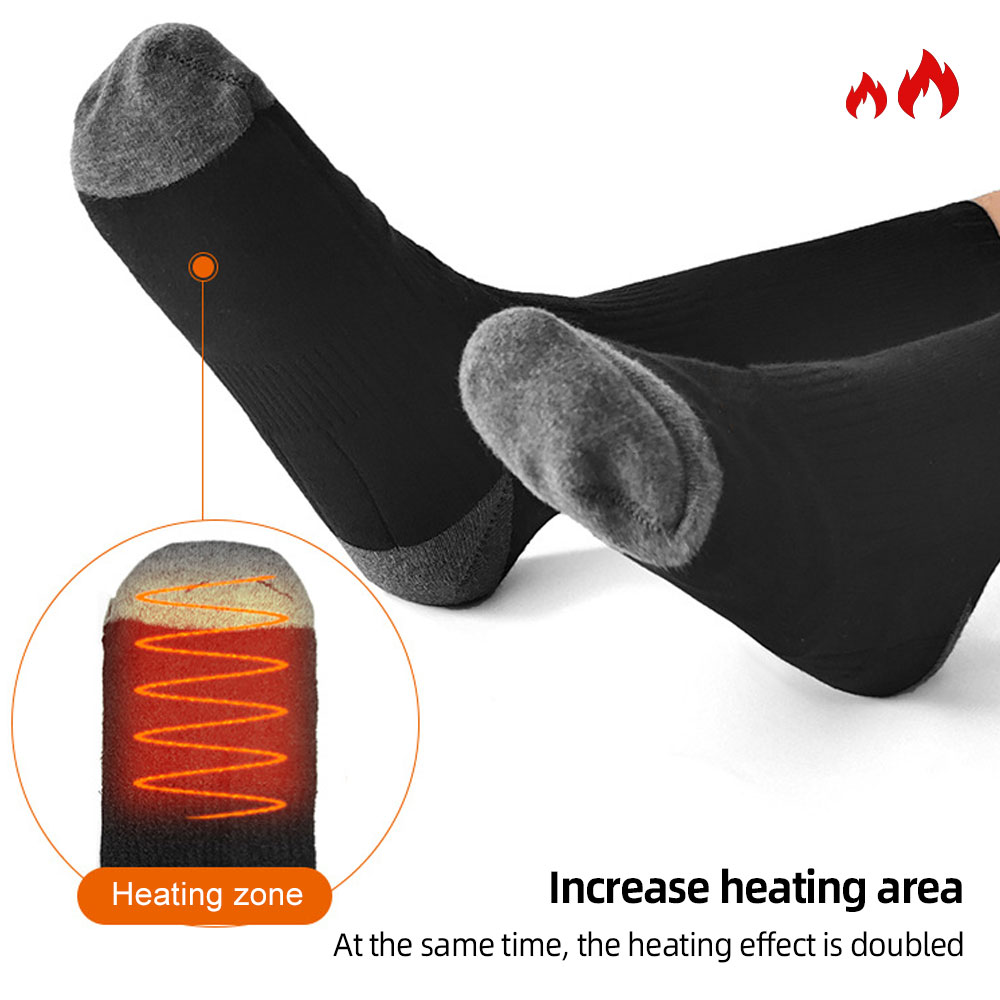4000mAh Electric Heated Socks Boot Feet Warmer DC Rechargable Battery Warm Sock 3 Heat Level For Winter Skiing