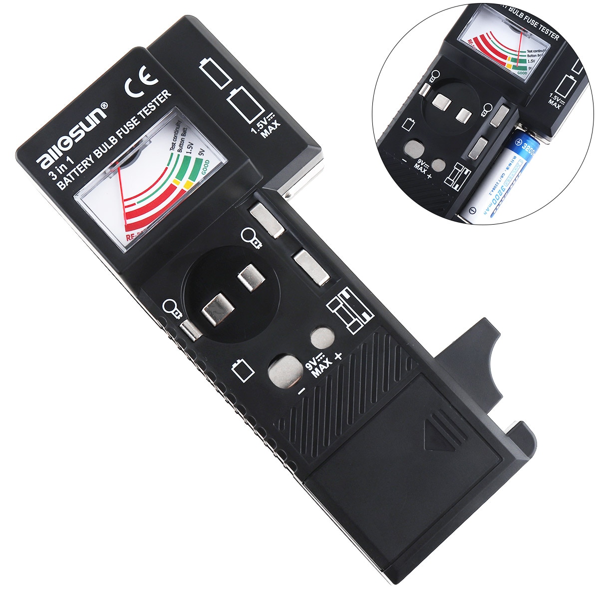 BT6 3 IN 1 Mini Portable Digital Multifunction Battery Charge Tester for Battery /Light Bulb / Fuse