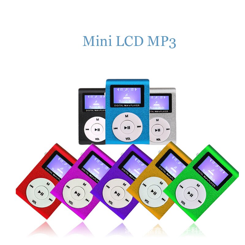 Stereo Jack Outdoor Muziekspeler 5 Kleuren Micro Sd Tf Mini Usb Clip Mp3 Speler Lcd-scherm Ondersteunt 32Gb micro Sd Tf Card
