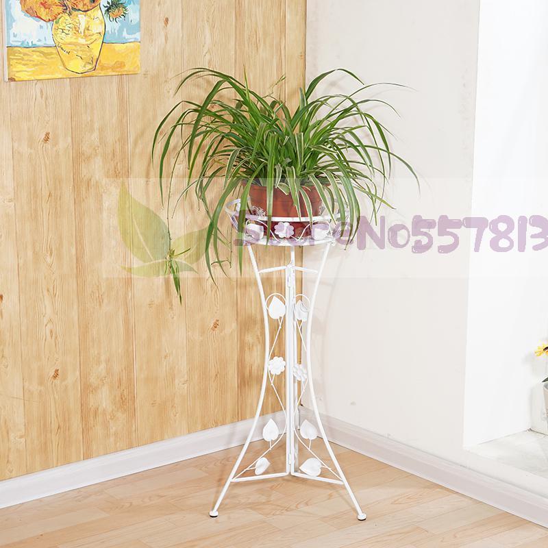 Support de fleurs vertes en fer forgé à une seule couche, pot d'orchidées suspendu d'intérieur pour balcon européen: Height 98cm 1