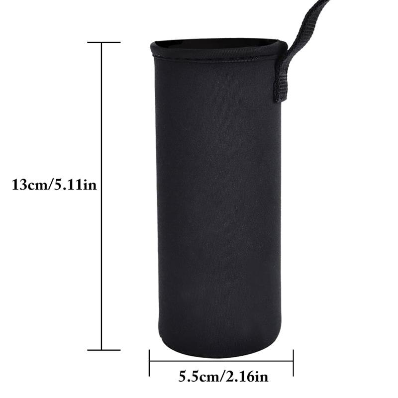 Urheilullinen vesipullon kansi neopreeni eriste hihalaukku laukku pussi kannettava tyhjiökuppisetti urheilu retkeilytarvike: Musta 280ml