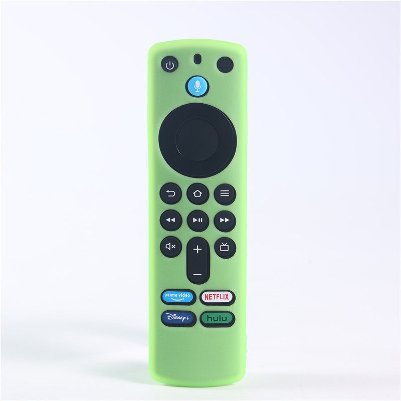 Capa protetora de silicone para fire stick 4k max 3a geração remoto que brilha no escuro, anti-queda, capa à prova de poeira para controle de fire tv: Verde claro