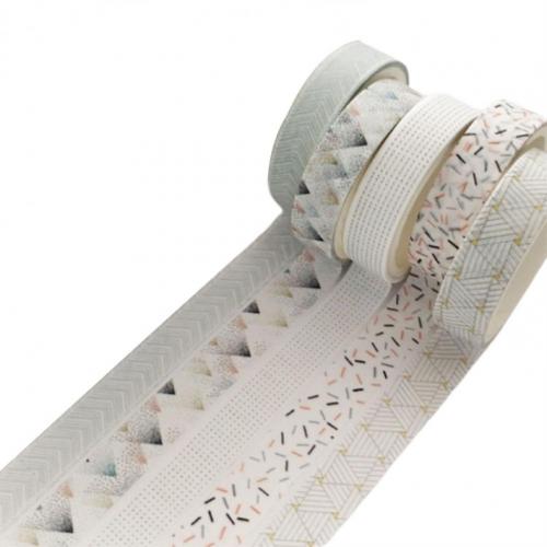 5 rouleaux/Ensemble BRICOLAGE Washi Ruban Auto-Adhésif Facile à Déchirer multi-usage Facilement Déchiré Washi pour Planificateur Fournitures: 7