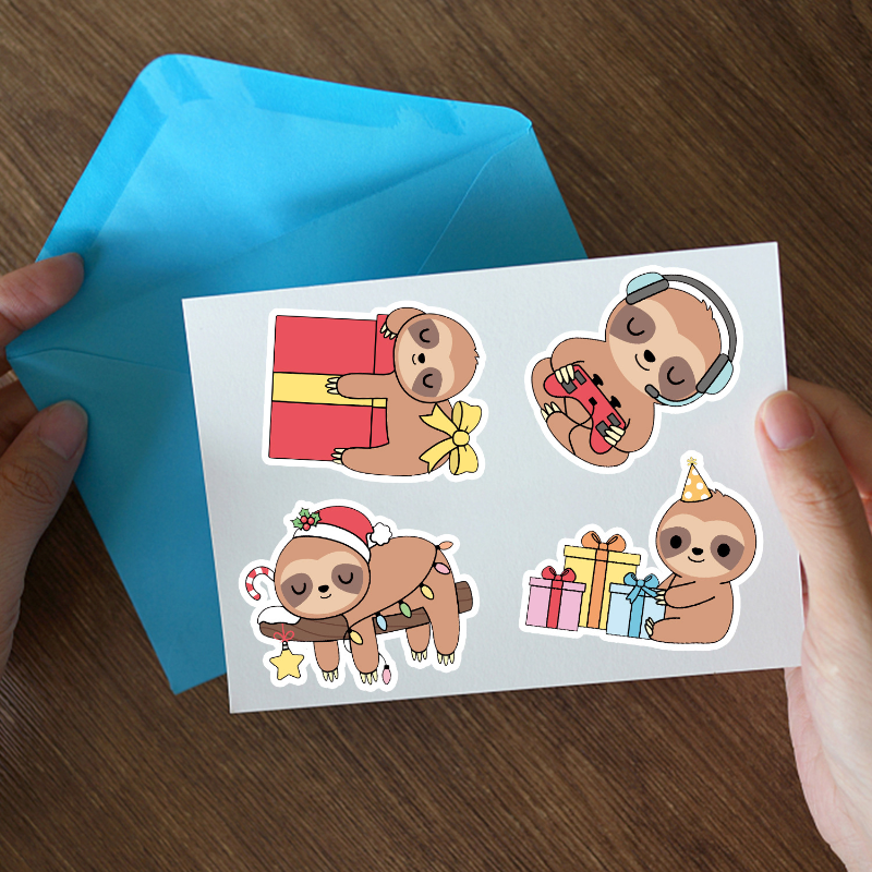 10/25/50 Stuks Schattige Luiaard Cartoon Stickers Voor Diy Bagage Waterfles Telefoon Laptop Gitaar Plakboek Briefpapier Sticker