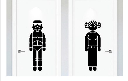 Toilet door glass door sticker public bathroom toilet decoration wc sticker