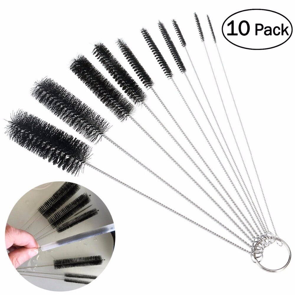 10 Stks/set Nylon Praktische Cleaning Brush Set Varkenshaar Kit Cleaning Borstels Huishoudelijke Schoonmaken Fles Borstel Set