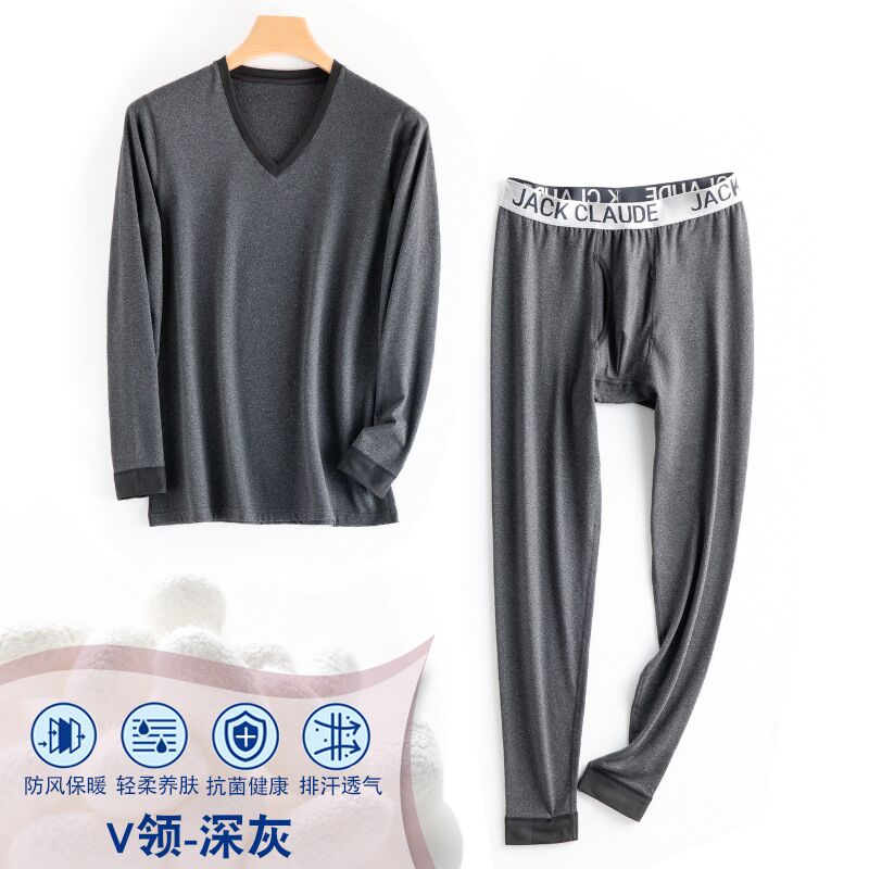 Homme col v sous-vêtement thermique termica Long John ensemble hiver sous-vêtement mérinos pantalon pyjama épais hommes sous-vêtement thermique