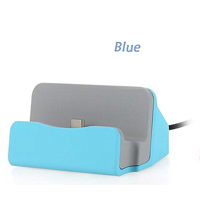 Für iPhone 12 11 Profi XS XR USB Ladestation Dock Bahnhof Für Xiaomi Samsung Huawei Typ C Mikro USB Docking Stand Ladegerät Basis: Pro Typ C / Blau