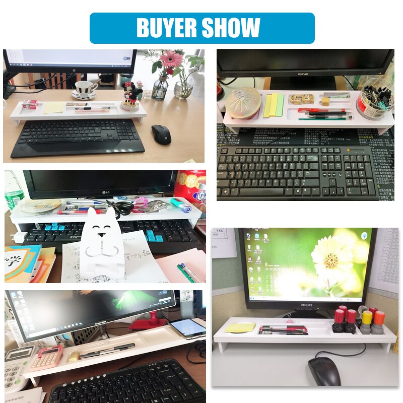 Pvc kontor skrivebord arrangør rack multifunktionelt bord papirvarer opbevaring hylde telefon penneholder tastatur kontor tilbehør
