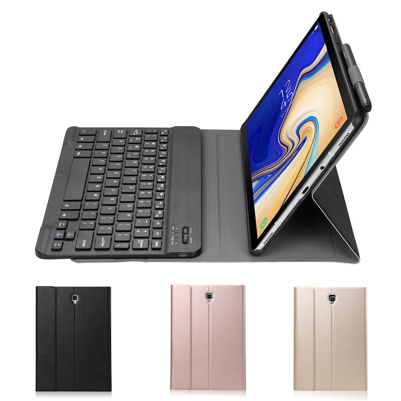 Luxury Slim Case for Samsung Galaxy Tab A A2 10.5 T590 T595 SM-T590 Cover Funda Detachable Bluetooth Keyboard Leather Stand