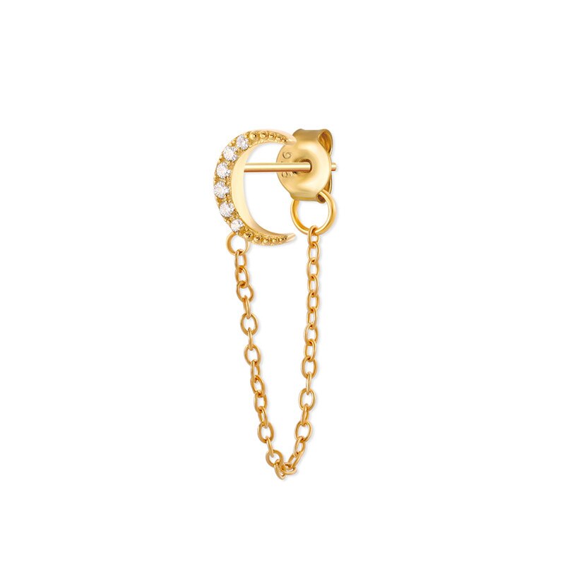 Pendientes ying Vahine con borla de luna y estrella y rosa para mujer, 100% Plata de Ley 925: 1