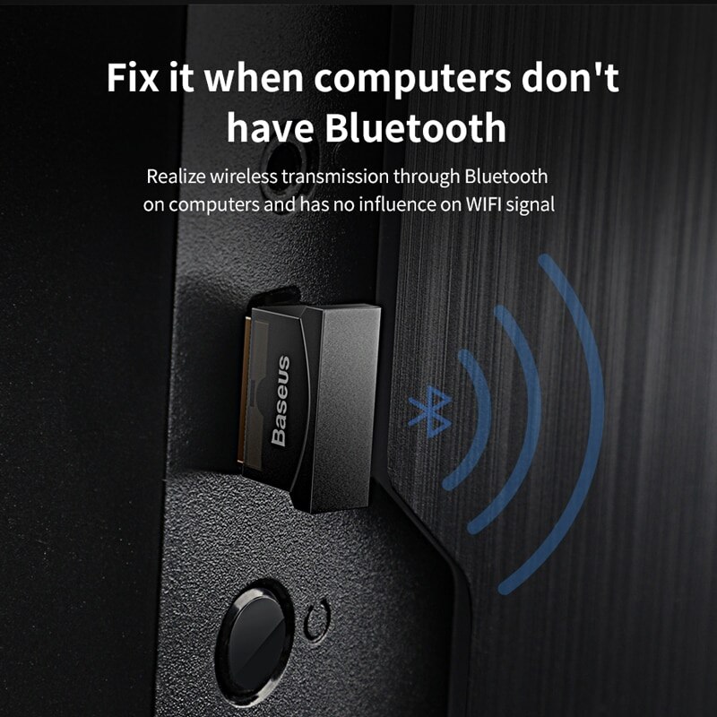 Baseus adaptador Bluetooth USB Dongle para computadora PC Mouse teclado Aux Bluetooth 4,0 de 4,2 de 5,0 receptor de música altavoz transmisor