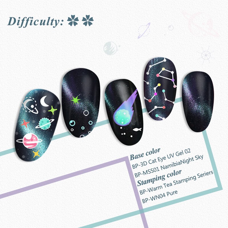 Geboren Pretty Nail Stempelen Plaat Rechthoek Boom Maan Ster Afbeelding Rvs Nail Art Sjablonen Gereedschap