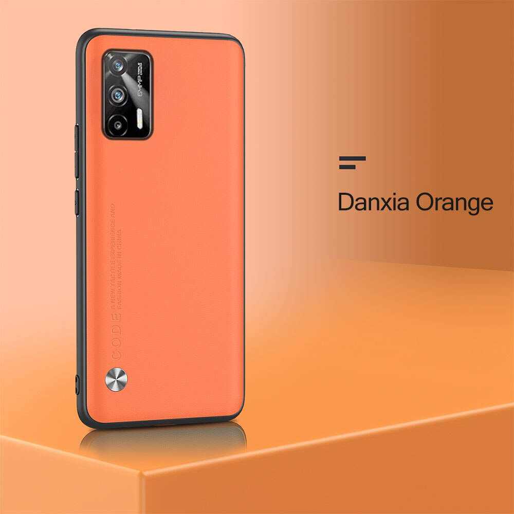 Realme-GT 5G Case Plain Skin Leather Protect Shell On For Realme Realmi GT G T Neo GTNeo RealmeGT 5G TPU Bumper Shockproof Coque: For Realme GT 5G / Orange