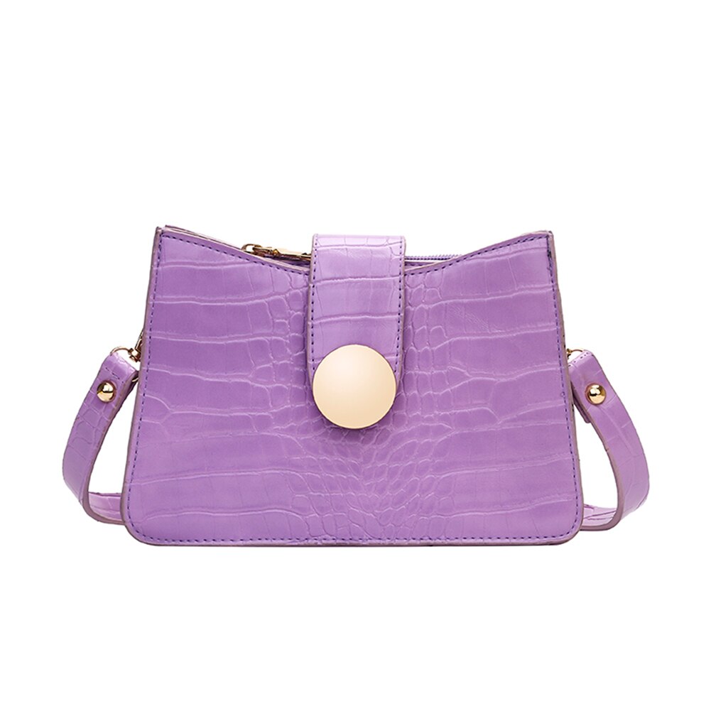 Mini leren crossbody tassen dames ketting alligator patroon schoudertas jeugd dames kleine vierkante tas: Paars 