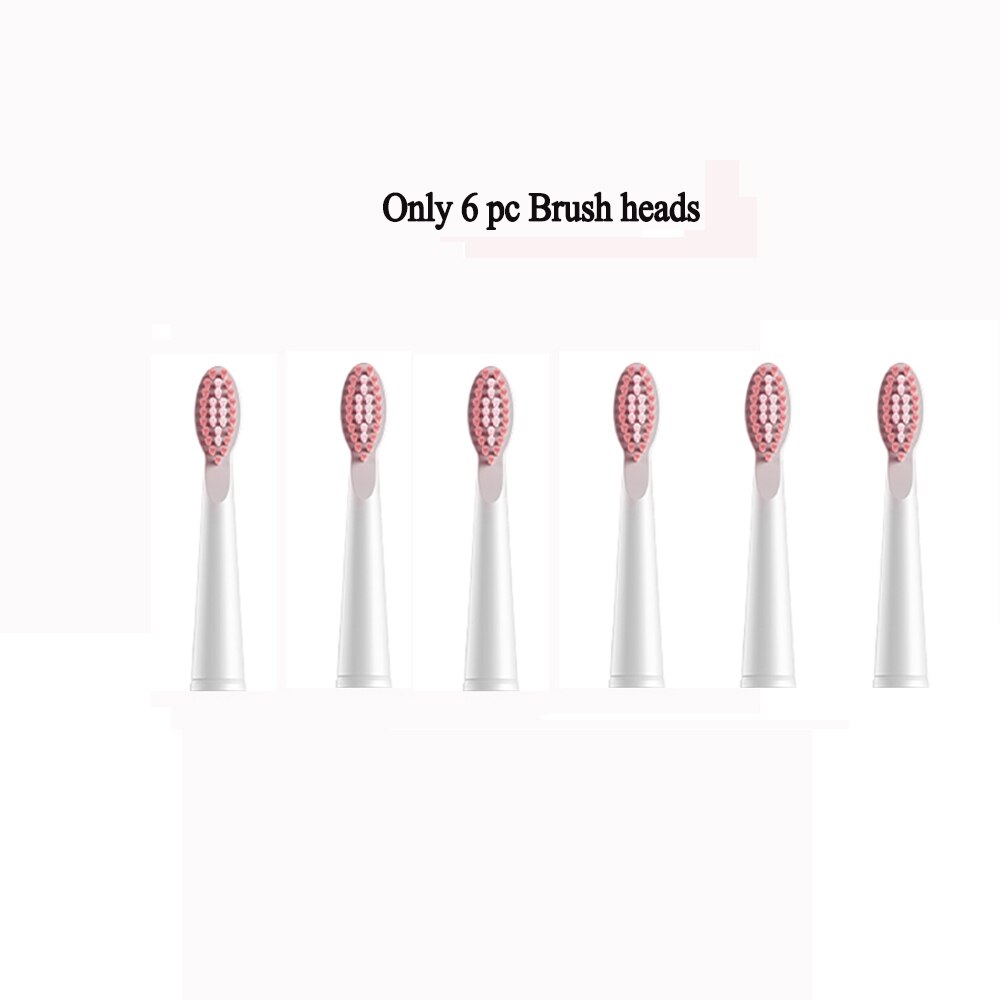 Sonic Electric Toothbrush USB Rechargeable 5 Modes Ultrasonic Automatic Brush Timer Waterproof Dental Brush Teeth Whitening: 6 White heads