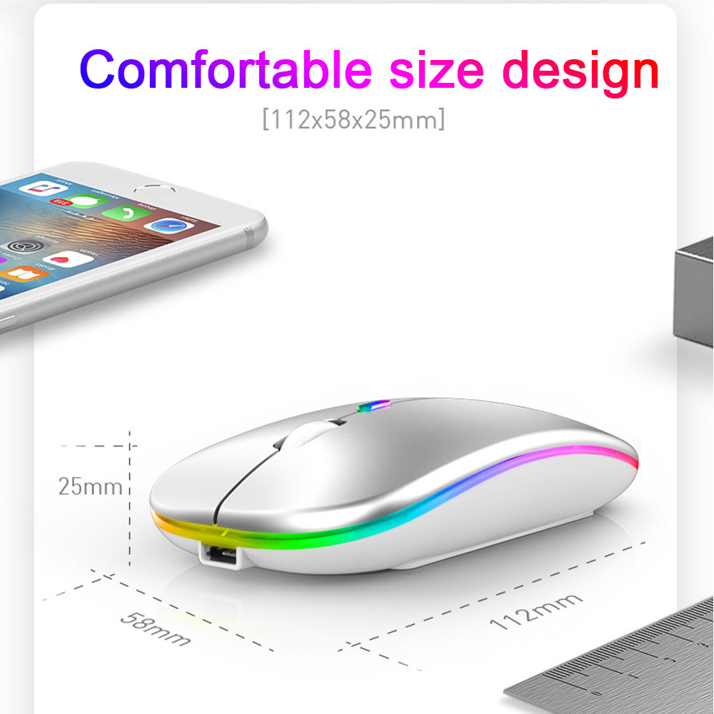 Rechargeable Wireless Mouse Computer Bluetooth Mouse Ergonomic Usb Mouse Silent Mause With Backlight RGB Mice For Laptop PC ipad