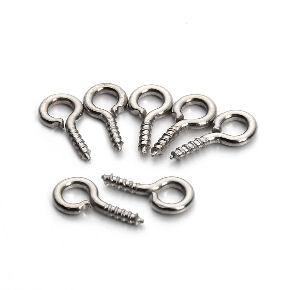 Mini alfileres con ojetes de Metal, 100 Uds., ganchos para los ojos, ojales, cierres de tornillo, accesorios de joyería para DIY