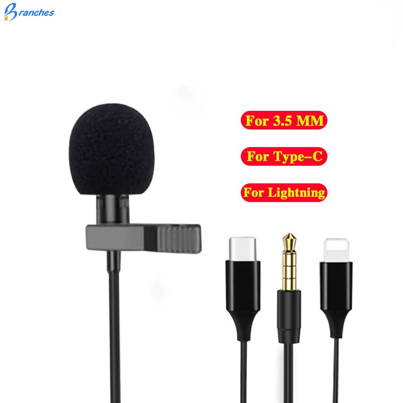 Mini microfono portatile 3m risvolto Lavalier Mic Clip-on microfoni asola esterni per PC portatile Chat di registrazione del Computer