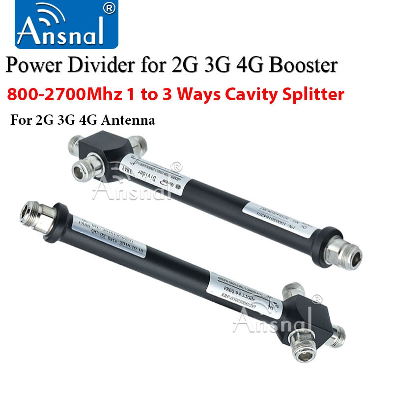 800-2700mhz 1 a 2 maneiras/1 a 3 maneiras n divisor fêmea da cavidade do divisor de energia para 2g 3g 4g repetidor do impulsionador de sinal gsm 4g celular