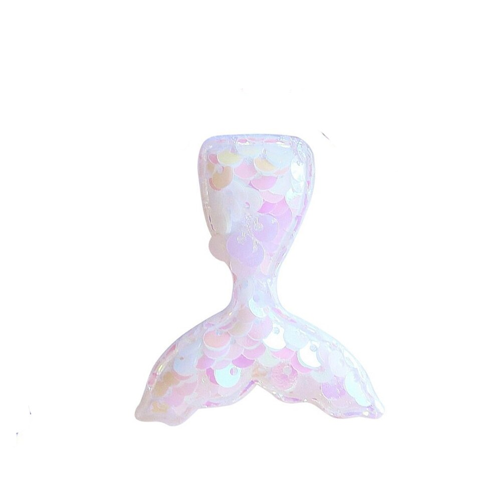 reversible Sequin Padded Mermaid TAILS,Changeable accessories for Baby Girl mermaid applique: white