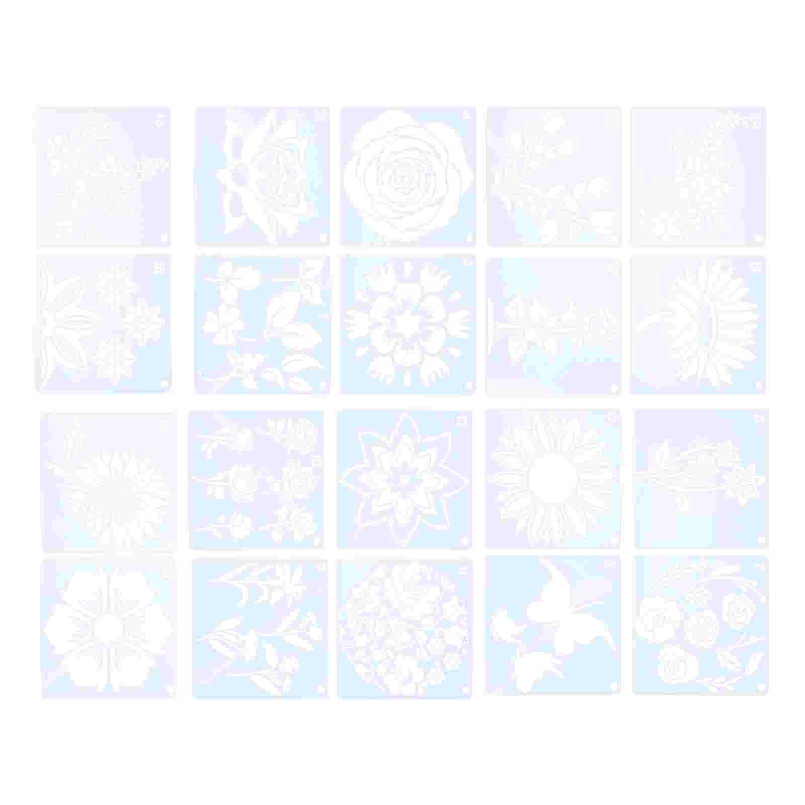 20 Sheets Festival Romantic Flower DIY Template DIY Painting Template Drawing Template