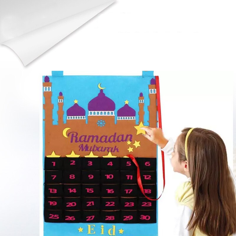 Eid Mubarak Advent Kalender Ramadan Kalender Twilight Vilt Countdown Decoraties Vilt Moskee Countdown Kalender Kinderen Aanwezig