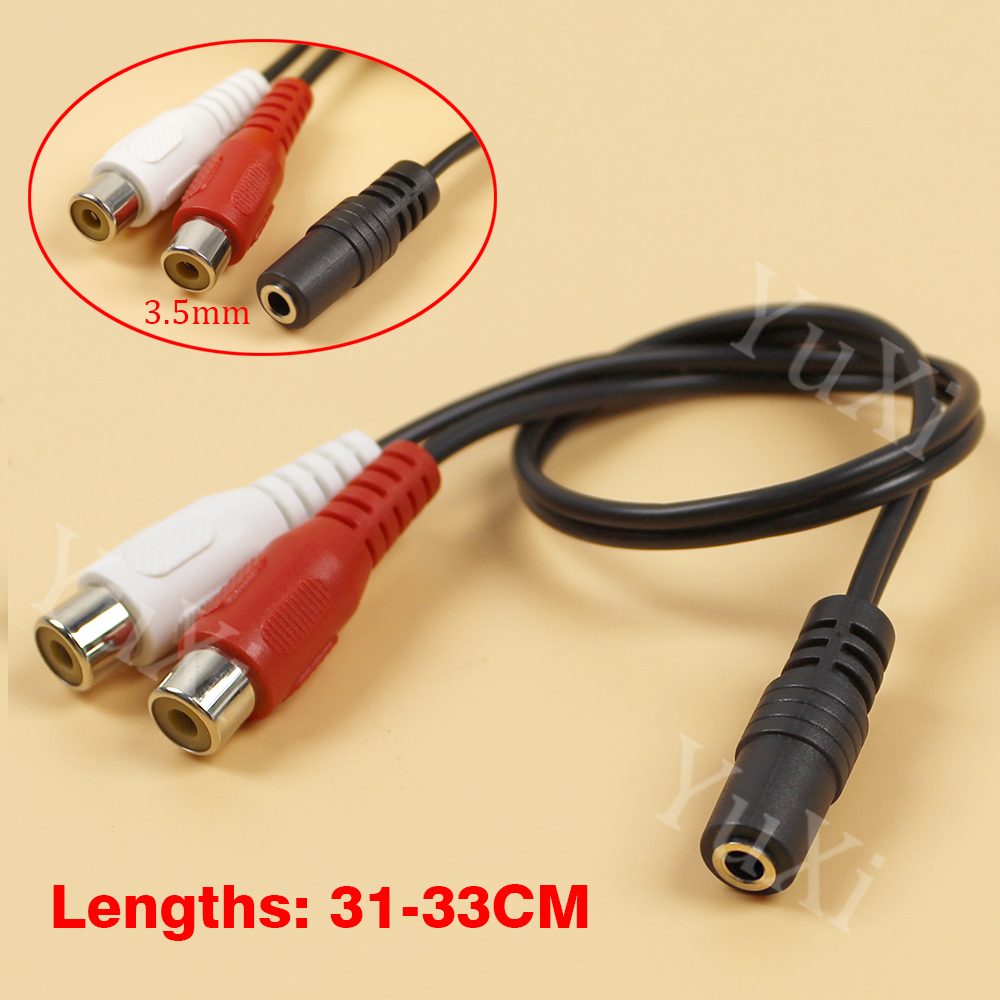 1 szt. 3,5 mm Jacek Aux robić 2RCA Kabel audio-wideo robić telewizora PC Telefon stereofoniczny Y Rozgałęźnik Kabel AV adapter 2 RCA Przewód robić VCR DVD: szary