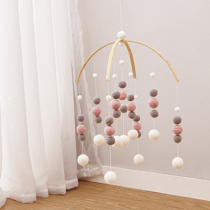 50cm * 30cm DIY Macaron Kleur Haar Bal Decor Banner Babykamer Decoratie Beddengoed Bumpers Kids Party Ballen kids Girls Room Decor: A