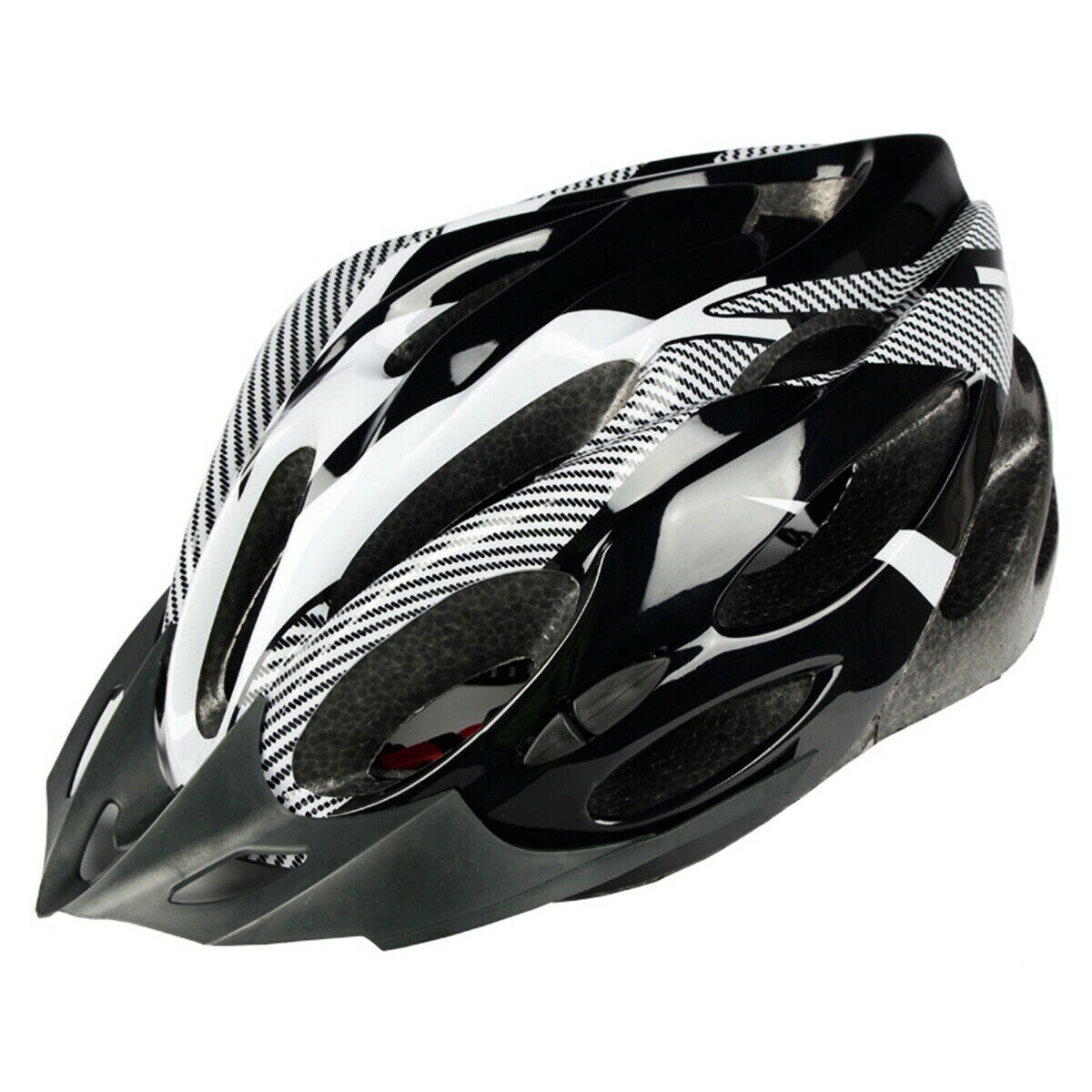 Mountain bike estrada capacete de segurança da bicicleta equitação capacete ultra leve respirável pode efetivamente reduzir a resistência do vento: White black